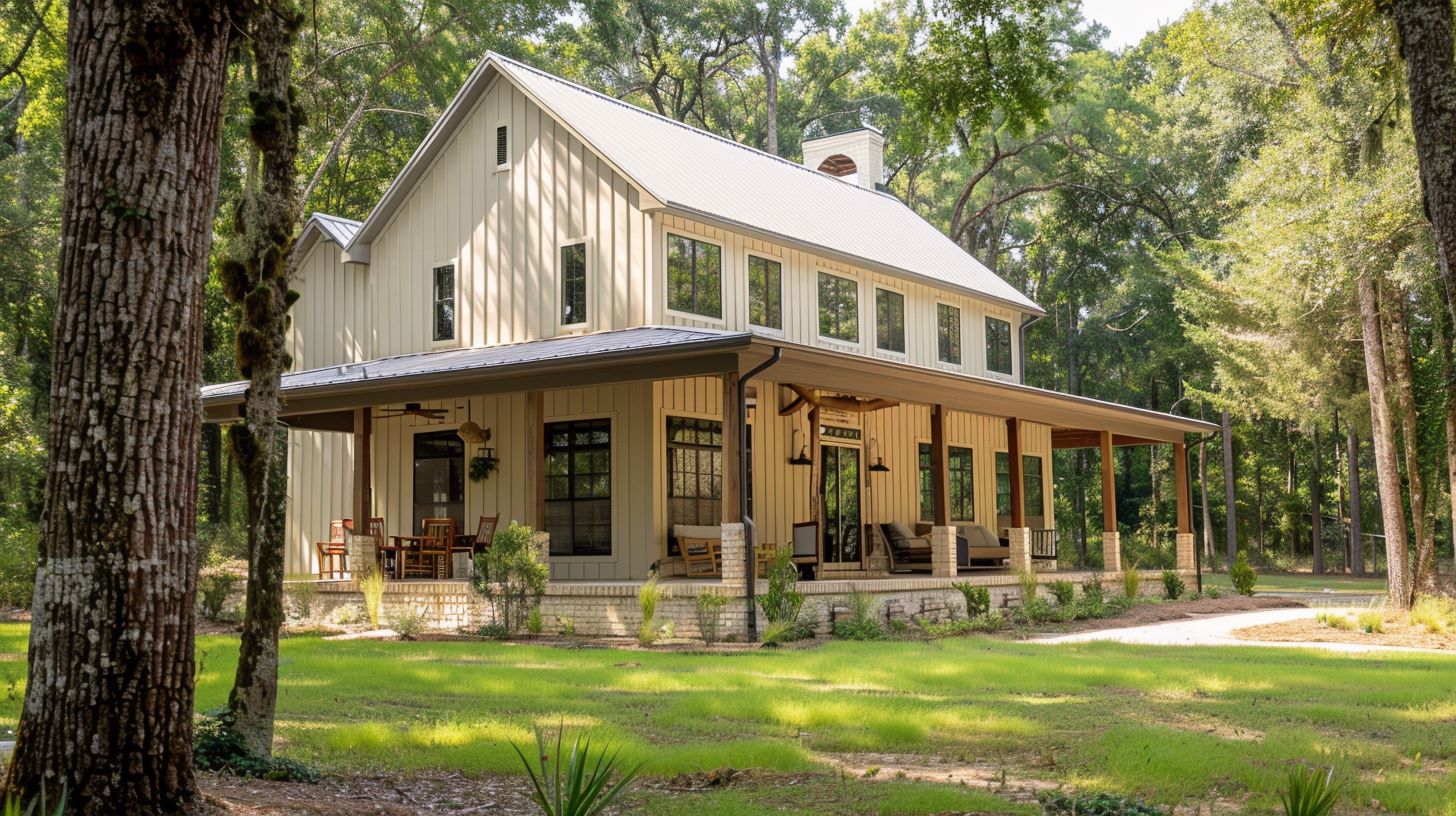 beige barndominium